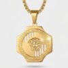 The Golden Medusa & Greca Hexagon Statement Pendant